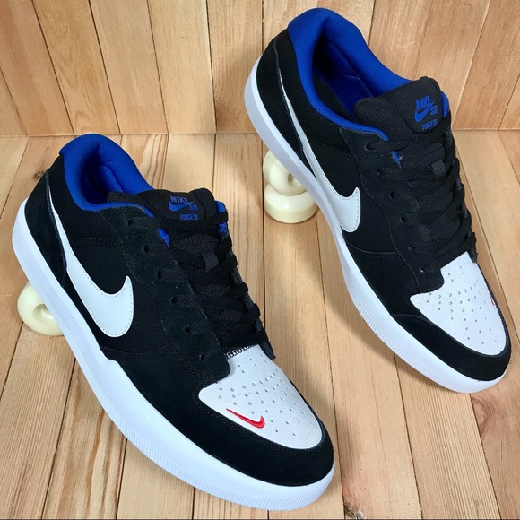 Nike SB Force 58 Black Sport Royal Skate Shoes - Picture 2 of 5